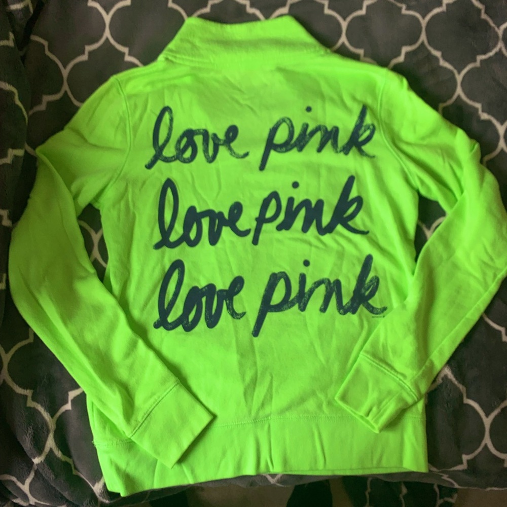 “LOVE PINK” Neon Green Jacket